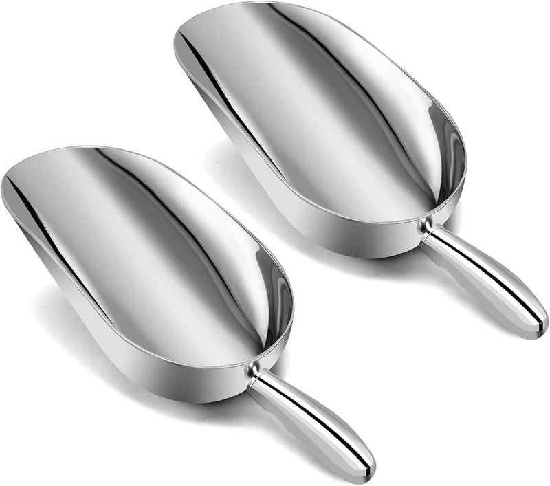 BAODELI AS-12 مجموعة من 2، 12 أونصة (أوقية) مغرفة ثلج بار، مغرفة حبوب جافة، مغرفة مواد جافة، مغرفة حلوى، مغرفة توابل، ألمنيوم مصبوب - Image 3